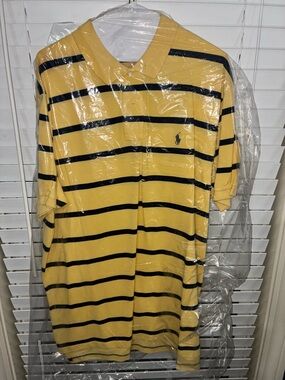 Polo by Ralph Lauren Yellow Polo with Navy Stripes